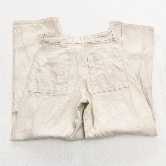 Zara Cream Denim Jeans Button Fly Wide Leg Size 2 - Picture 6 of 7